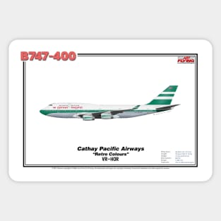 Boeing B747-400 - Cathay Pacific Airways "Retro Colours" (Art Print) Sticker